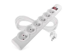 EMOS Přepěťová ochrana – 6 zásuvek, 5 m, bílá