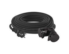 EMOS Venkovní prodlužovací kabel 20 m / 2 zásuvky / černý / guma / 230 V / 1,5 mm2