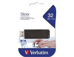 VERBATIM 32GB USB Flash 2.0 SLIDER Black 