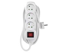 EMOS Prodlužovací kabel 7 m / 3 zásuvky / s vypínačem / bílý / PVC / 1 mm2