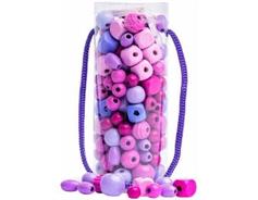 Woody 102190219 Korálky v tubě - růžová 