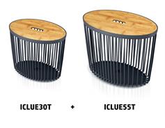 Prosperplast Set Prosperplast 2 univerzálních oválných košů s bambusovými víky CLUBO 30+55l antracit 