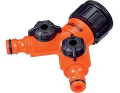 Šroubení na kohoutek s dvoucestným ventilem 1/2" 3/4" Stocker s eurozávěsem