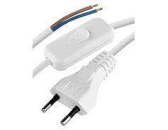 EMOS Flexo šňůra PVC 2× 0,75mm2 s vypínačem, 2m, bílá