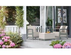 Keter Zahradní nábytek Keter Scandi set dvě křesla + úložný stůl béžovo šedý