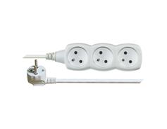 Prodlužovací kabel 2 m / 3 zásuvky / bílý / PVC / 1 mm2