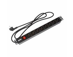 MHPower Rozvodný panel MHPower PDU-FR4K8 19" 8x230V, 16A, 4000W, černý, kabel 1,8m, hliníkový
