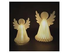 EMOS Vánoční papírový andělé se stojánkem, 2 ks, 28/38 cm, vnitřní