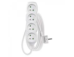 Prodlužovací kabel 3 m / 4 zásuvky / bílý / PVC / 1 mm2