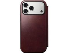 NOMAD Modern Leather Folio iP17 ProMax Burgund