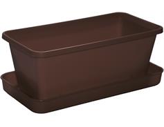 Truhlík malý s miskou - hnědý 20 cm 