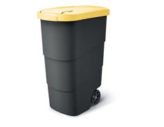 Prosperplast Popelnice Prosperplast Wheeler 90 l antracit se žlutým víkem