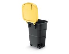 Prosperplast Popelnice Prosperplast Wheeler 95 l antracit se žlutým víkem