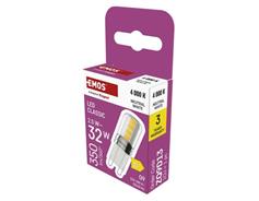 EMOS LED žárovka Classic JC / G9 / 2,5 W (32 W) / 350 lm / neutrální bílá 