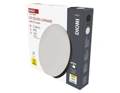 EMOS LED přisazené svítidlo DIONI kruhové, černé, 18W, se změnou CCT