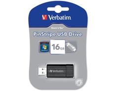 VERBATIM USB FD 16GB PINSTRIPE BLACK 