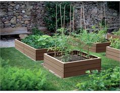 Prosperplast Vyvýšený záhon plastový Base Woody 149,2 cm hnědý IBWR-7587U