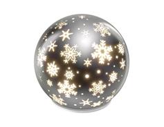 EMOS LED vánoční skleněná koule – vločky, 12 cm, 3x AA, vnitřní, teplá bílá, časovač