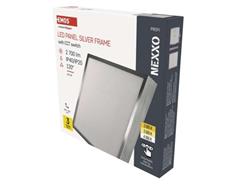 EMOS LED přisazené svítidlo NEXXO, čtvercové, stříbrné, 28,5W, se změnou CCT