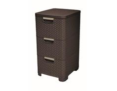 Curver Regál Curver Style 3x14L se zásuvkami tmavě hnědý