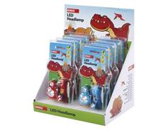 EMOS Dětská LED čelovka Dino, 2× CR2032, 8 ks, display box