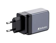 VERBATIM GaN adapt.2xUSB-C 65W/USB-A 3.0 