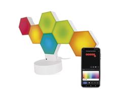 EMOS GoSmart LED stolní lampa Hexagon bílá, 6 dílů, RGB, stmívatelná, WiFi