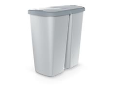 Prosperplast Odpadkový koš Prosperplast COMPACTA Q DUO, 45 l popelavá se světle šedým víkem