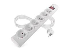 EMOS Přepěťová ochrana – 6 zásuvek, 1,5 m, bílá