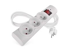 EMOS Přepěťová ochrana – 3 zásuvky, 1,5 m, bílá