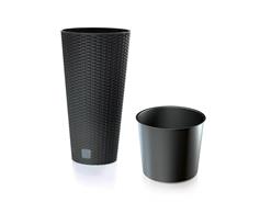 Prosperplast Květináč Prosperplast Rato Tubus s vkladem antracit 25 cm 
