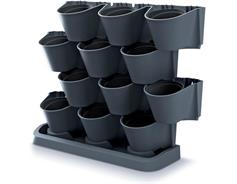 Prosperplast Květináč Prosperplast CASCADE WALL sada květináčů na zeď antracit