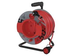 EMOS Prodlužovací kabel na bubnu 50 m / 1 zásuvka / červený / PVC / 230 V / 1,5 mm2