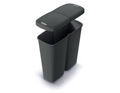 Prosperplast Odpadkový koš Prosperplast COMPACTA Q DUO, 50 l recyklovaná černá s černým víkem