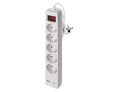 EMOS Prodlužovací kabel 3 m / 5 zásuvky / s vypínačem / bílý / 1× USB-A + 1× USB-C / 1,5 mm2