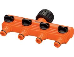Šroubení na kohoutek s čtyřcestným ventilem 1/2" 3/4" Stocker s eurozávěsem