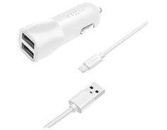 FIXED Nab+USB-C kab.,2xUSB, 15W, bílá 