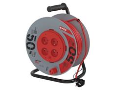 EMOS Prodlužovací kabel na bubnu 50 m / 4 zásuvky / červený / PVC / 230 V / 1,5 mm2