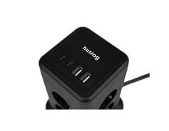 HUSLOG 15W 8x z.2xUSB-C,2xUSB,1.4m černá 