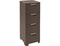 Curver Regál Curver Style 4x14L se zásuvkami tmavě hnědý