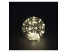 EMOS LED vánoční skleněná koule – zlatá, 15 cm, 3x AA, vnitřní, teplá bílá, časovač