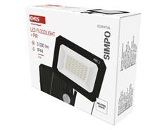EMOS LED reflektor SIMPO s pohybovým čidlem, 30 W, černý, neutrální bílá