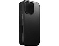 NOMAD Modern leath folio iPhone 16Pro bk 