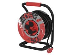 EMOS Venkovní prodlužovací kabel na bubnu 50 m / 4 zásuvky / černý / guma / 230 V / 1,5 mm2