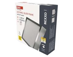 EMOS LED přisazené svítidlo NEXXO, čtvercové, stříbrné, 12,5W, se změnou CCT
