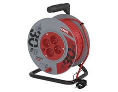 EMOS Prodlužovací kabel na bubnu 30 m / 4 zásuvky / červený / PVC / 230 V / 1 mm2