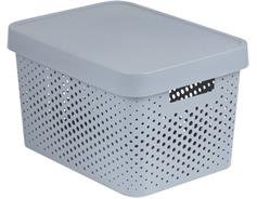 Curver Box Curver Infinity Dots 17L s víkem světle šedý