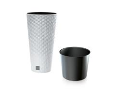 Prosperplast Květináč Prosperplast Rato Tubus s vkladem bílý 40 cm 