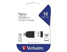 VERBATIM 16GB USB 2v1 OTG Flash 2.0 NANO + adapt.