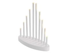EMOS LED svícen bílý, 24,5 cm, 3x AA, vnitřní, teplá bílá, časovač